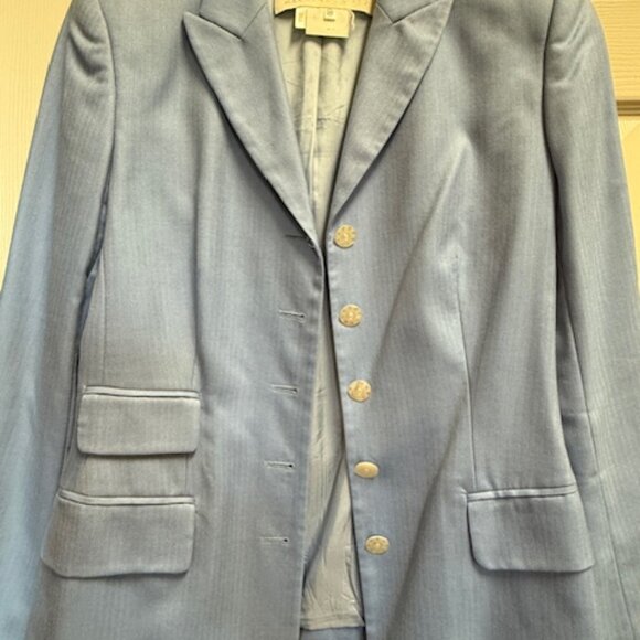 Vintage Escada by Margaretha Ley Cashmere Blazer Light Blue Herringbone - Picture 5 of 5